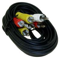 COM 3X RCA KABEL SVART, 2,0M, VIDEO