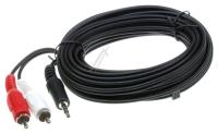 COM 3,5MM JACK HANN/ 2 X PHONO HANN, STEREO, 5,0MTR SVART