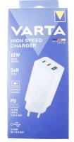 VARTA 57956 101 401 HIGH SPEED USB-C GAN STRØMADAPTER, 65W