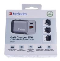 GNC-35 32200 GaN-laturi 35W 1x USB-C, 1x USB-A, PD, QC, PPS, EU/UK/US